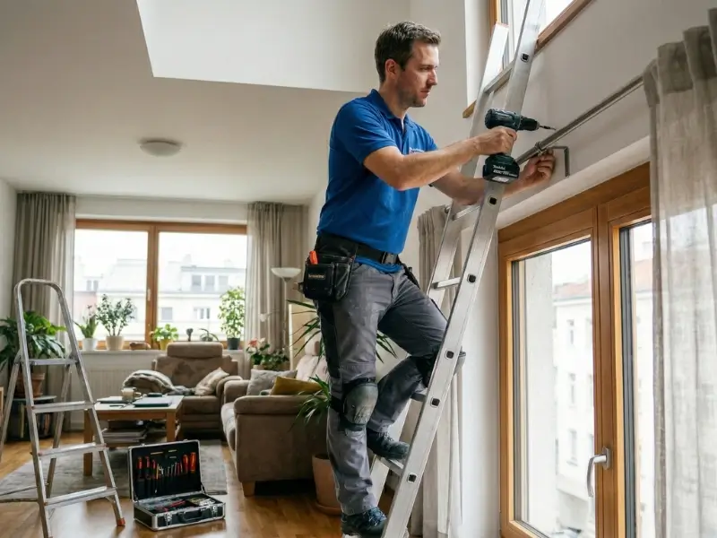 Vorhangstangen & Rollos Montage Vorhangstangen & Rollos Montage